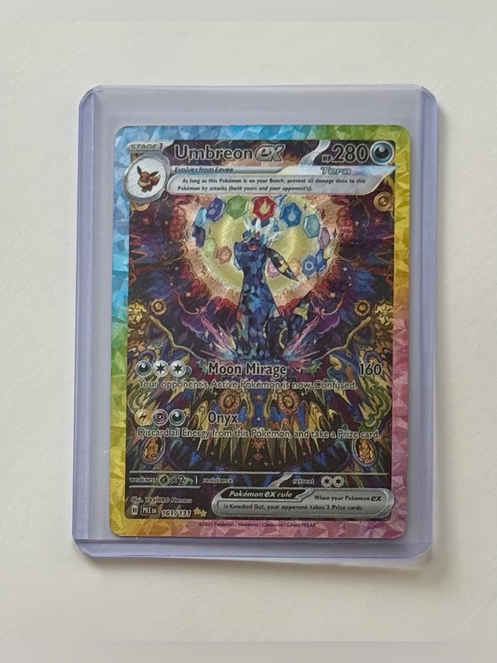 Pokemon Umbreon ex 161/131 SV Pris Evo SIR Full Art Holo EX Fan Art Custom Card